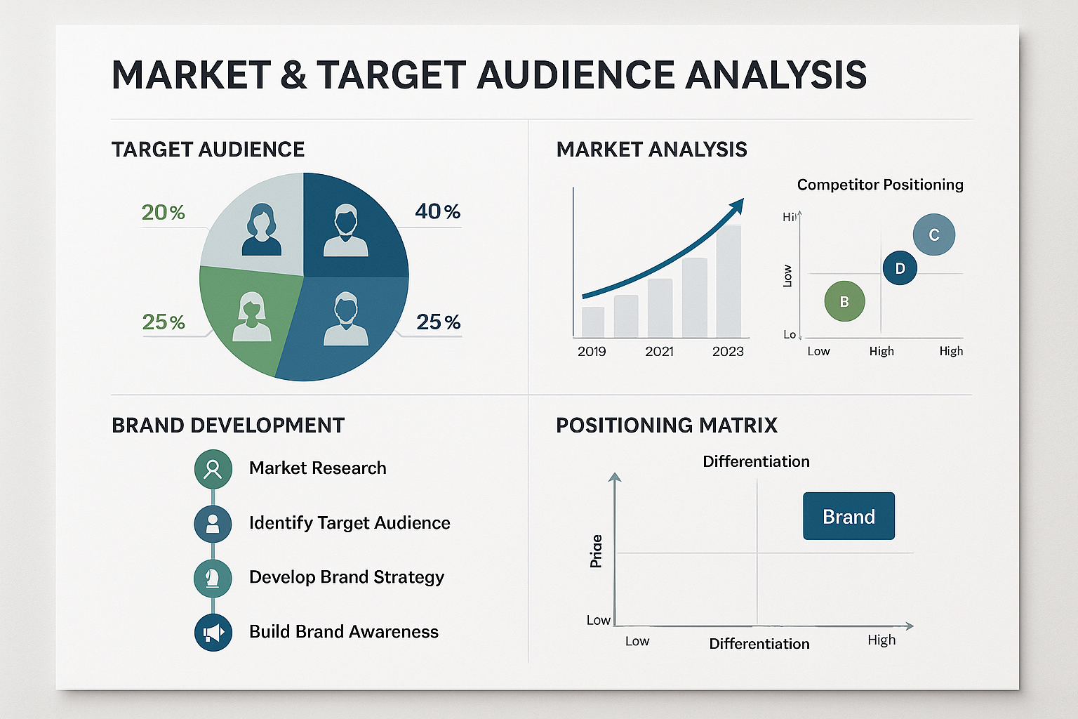 Market and target audience analysis with recommendations for brand positioning and development.